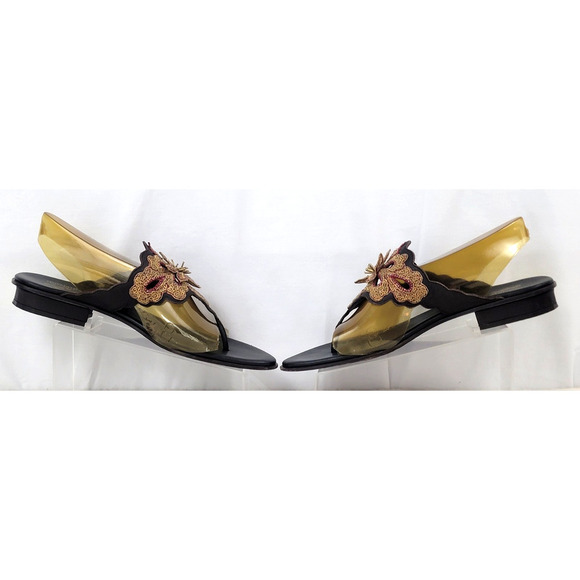 Donald J. Pliner Gusa Beaded Flower Sandals Made in Italy Women's Size 9.5 - Picture 2 of 12